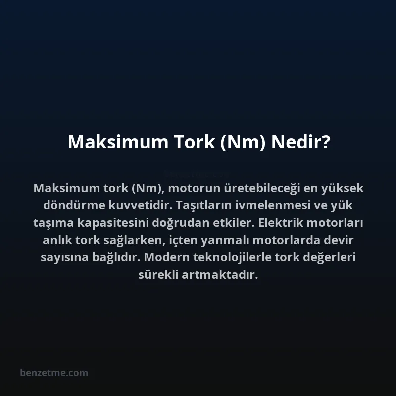 Maksimum Tork (Nm) Nedir?