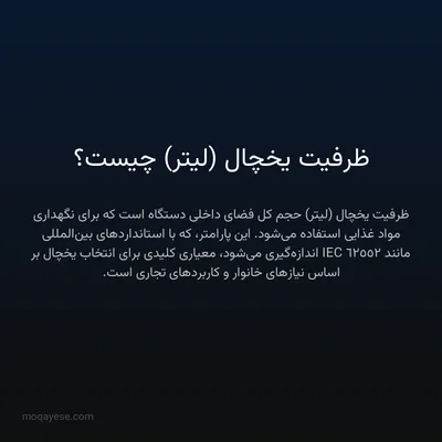 ظرفیت یخچال (لیتر) چیست؟
