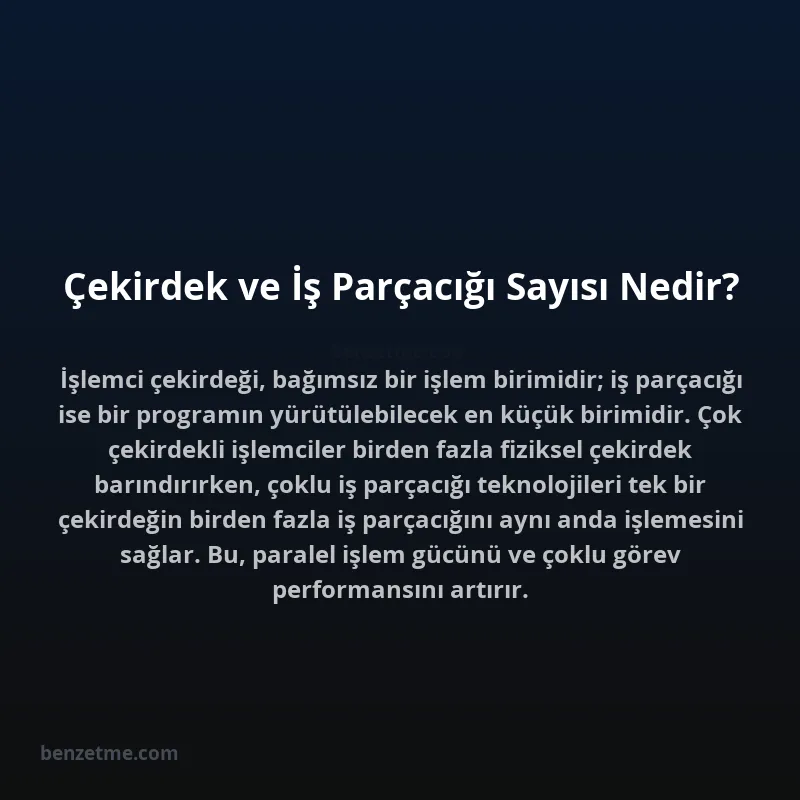 Çekirdek ve İş Parçacığı Sayısı Nedir?