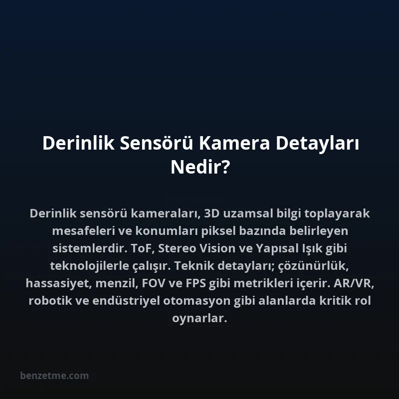 Derinlik Sensörü Kamera Detayları Nedir?