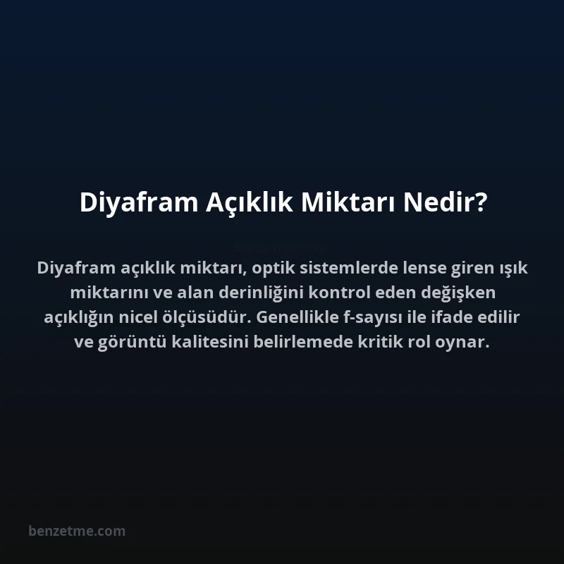 Diyafram Açıklık Miktarı Nedir?