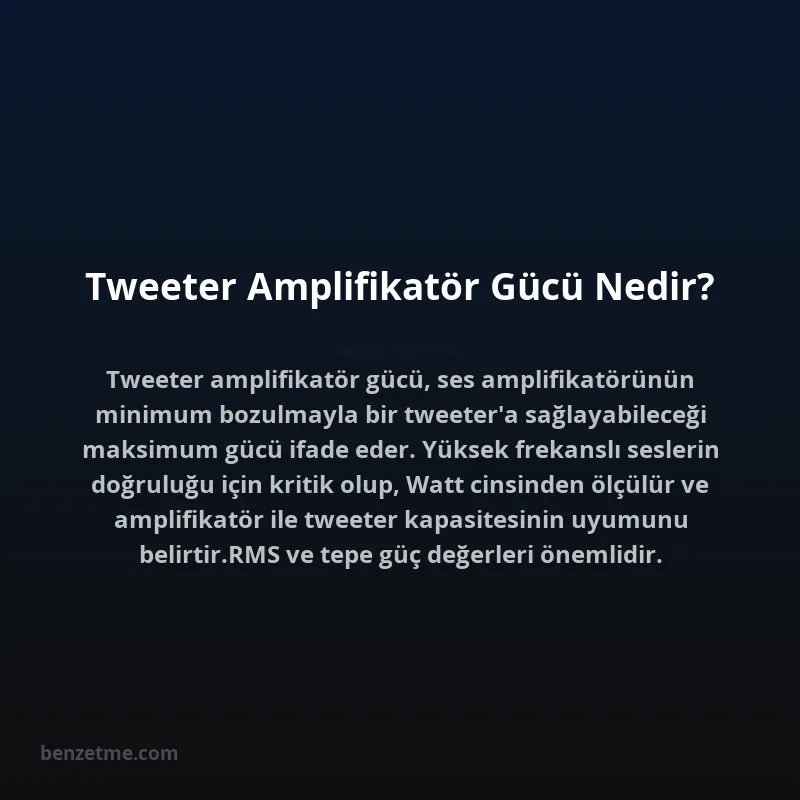 Tweeter Amplifikatör Gücü Nedir?