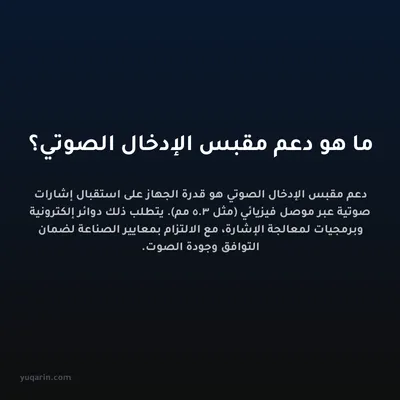 ما هو دعم مقبس الإدخال الصوتي؟