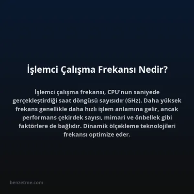 İşlemci Çalışma Frekansı Nedir?