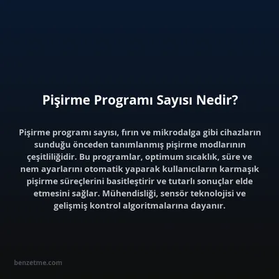 Pişirme Programı Sayısı Nedir?