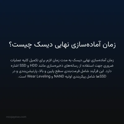 زمان آماده‌سازی نهایی دیسک چیست؟