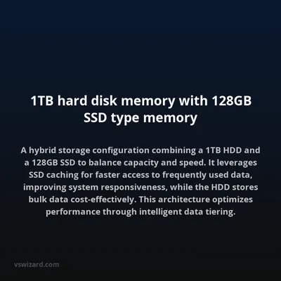 1TB hard disk memory with 128GB SSD type memory