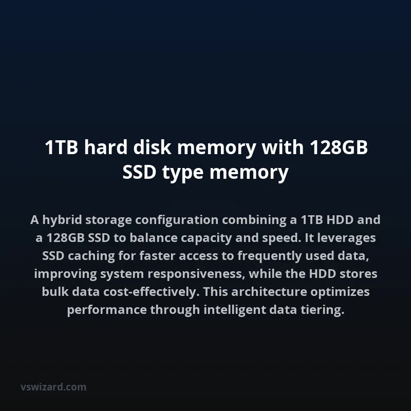 1TB hard disk memory with 128GB SSD type memory