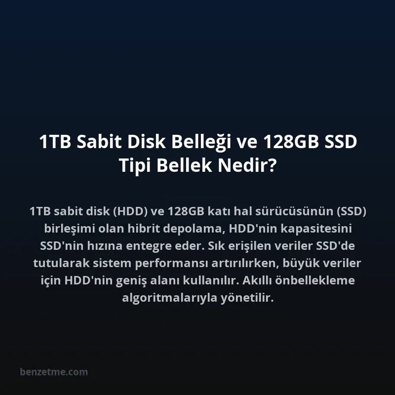 1TB Sabit Disk Belleği ve 128GB SSD Tipi Bellek Nedir?