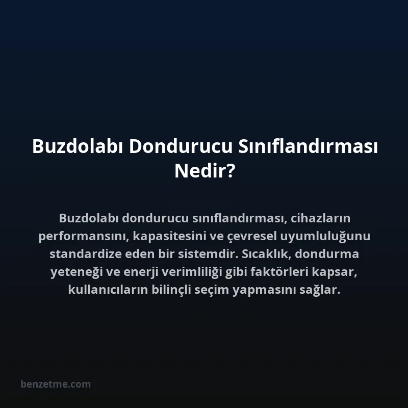 Buzdolabı Dondurucu Sınıflandırması Nedir?