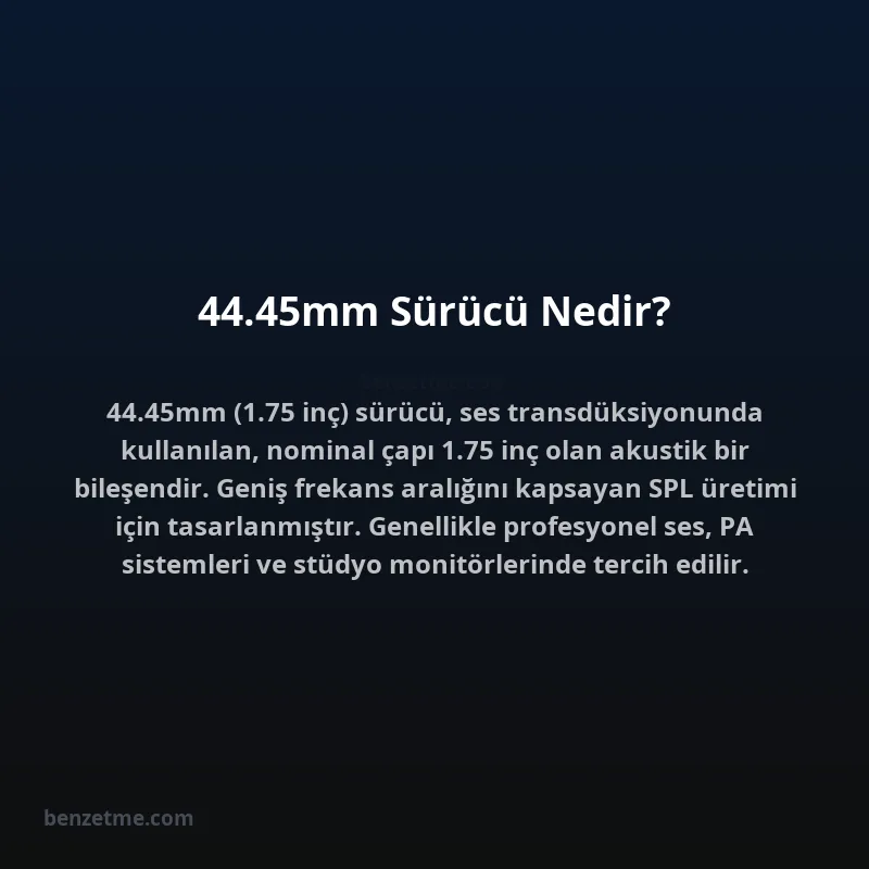 44.45mm Sürücü Nedir?