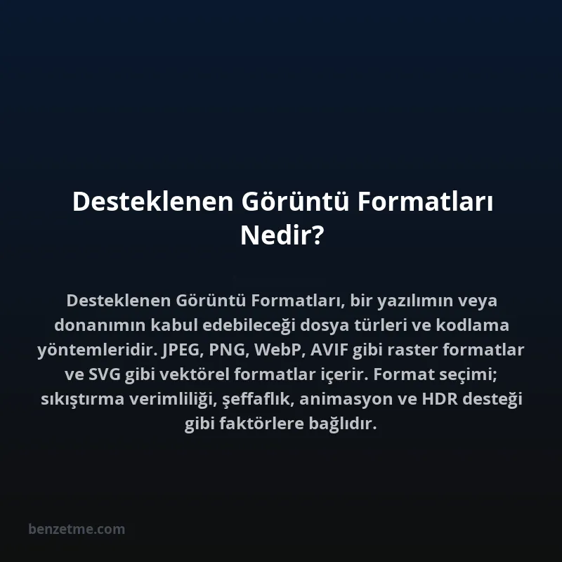 Desteklenen Görüntü Formatları Nedir?