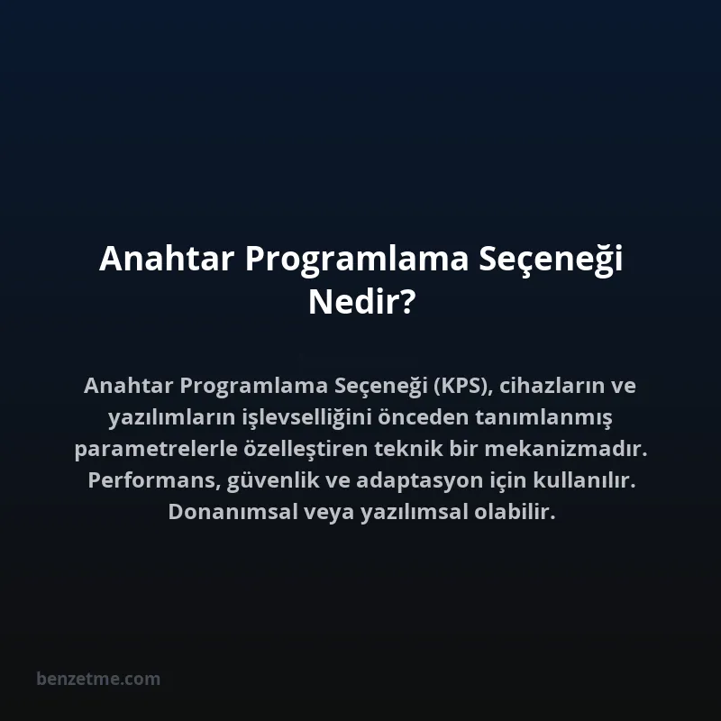 Anahtar Programlama Seçeneği Nedir?