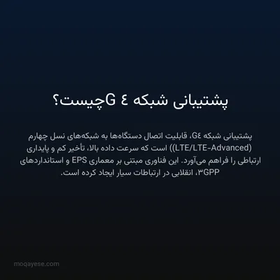 پشتیبانی شبکه 4G چیست؟
