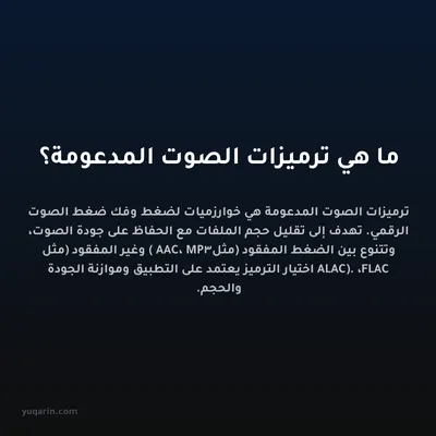 ما هي ترميزات الصوت المدعومة؟