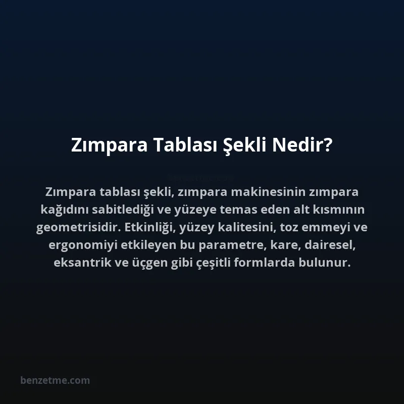 Zımpara Tablası Şekli Nedir?