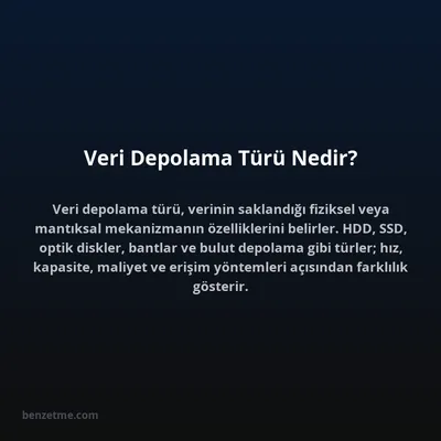 Veri Depolama Türü Nedir?
