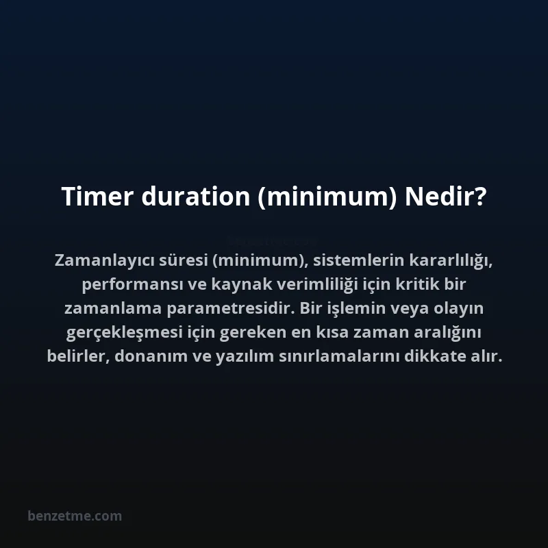 Timer duration (minimum) Nedir?
