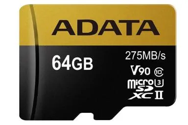 Resim Adata Premier One V90 Microsdxc Class 10 Uhs Ii U3 64Gb
