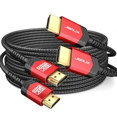 JSAUX 10K HDMI 2.1 Cable 10FT 2-Pack