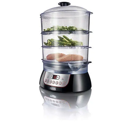 Karşılaştırma Philips Pure Essentials RI9140 900W Buharlı Pişirici {request()->input('language_config')['common']['with']} Tefal VC1006 Buharlı Pişirici