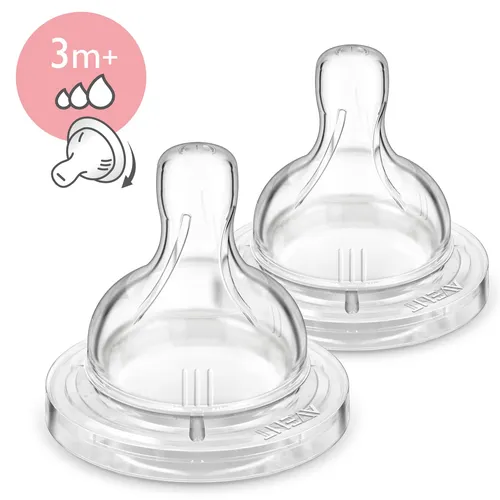 Resim Philips AVENT Antikolik Değişken Akış Biberon Emziği, 3 ay+, 2'li Paket
