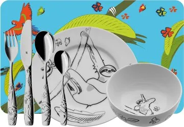 Resim WMF 12.8606.9964 bebek çatal bıçak takımı, Çok renkli, Paslanmaz çelik Porselen, Paslanmaz çelik
