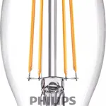 Philips Şeffaf LED Flamanlı Mum Ampul B35 E14 (40W Eşdeğeri) - 6'lı Paket
