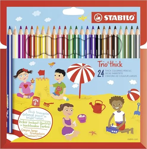 Karşılaştırma STABILO Trio Kalın Renkli Kalem {request()->input('language_config')['common']['with']} STABILO Trio Kalın Çok Renkli Kalemler, 24 Adet