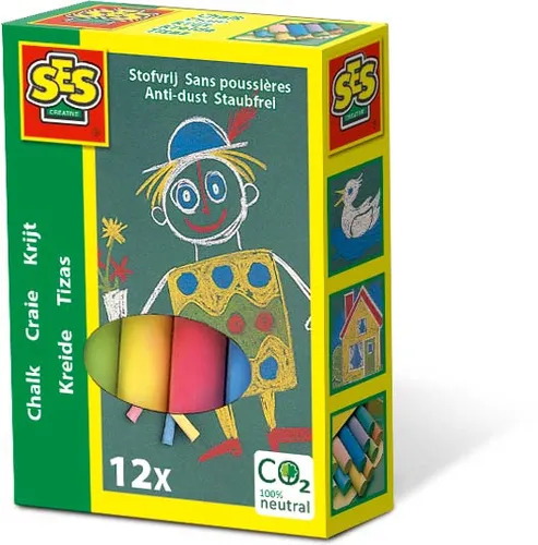 Karşılaştırma CHALKtivity Tebeşir Yedek Seti {request()->input('language_config')['common']['with']} SES Creative Renkli Tebeşirler, 12 Renk