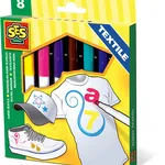SES Creative Çocuklar İçin 8'li Süper Kumaş Markörü Seti