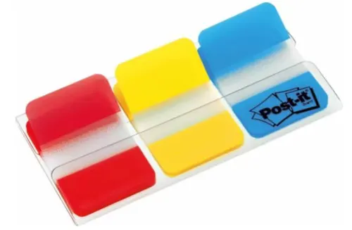 3M Post-it Dizin İşaretleyicileri, 25mm Güçlü, 66 Sekme, 3 Renk (686-RYB)