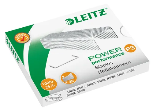 Karşılaştırma Esselte Juwel Zımba Teli {request()->input('language_config')['common']['with']} Leitz Power Performance P3 Zımba Teli 26/6, 1000 Adet Kutu