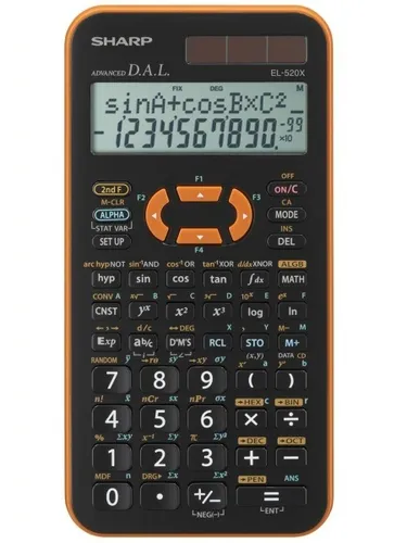 Resim Sharp EL-520X Cep Bilimsel Hesap Makinesi - Siyah/Turuncu