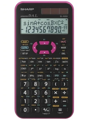 Resim Sharp EL-520X Cep Bilimsel Hesap Makinesi - Siyah/Pembe