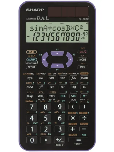 Resim Sharp EL-520X Cep Bilimsel Hesap Makinesi - Siyah/Mor
