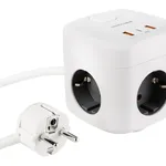 Nanocable 10.37.0011 Güç Kordonu AC Prizli USB Portlu Anahtarlı