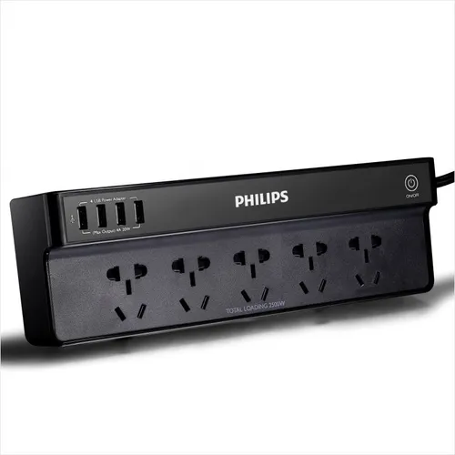 Resim Philips SPS7530H/93 Güç Soketi - 5 AC Priz, 4 USB Bağlantı Noktası, 1.5m Kablo
