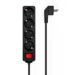 AISENS A154-0650 Güç Tüketim Uzatma Kablosu - 4 Prizli, 1.5m Kablo, Aydınlatmalı Anahtar, Çocuk Kilidi, 2500W