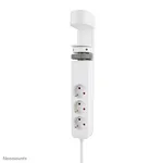 Neomounts DS22-840WH6 Masa Tipi Güç Stripi Kelepçeli 3 AC 1 USB-C PD 1 USB-A QC Beyaz 1.8m Kablolu