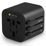 Techly Universal Kompakt Seyahat Adaptörü Siyah