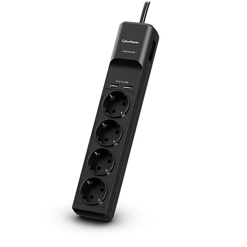 Resim CyberPower P0420SUD0-DE Prizli Koruyucu 4 Priz 2 USB-A Girişli