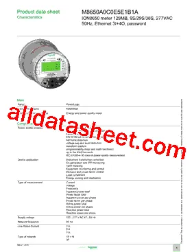 Schneider Electric M8650A0C0E5E1B1A Üç Fazlı Elektrik Sayacı