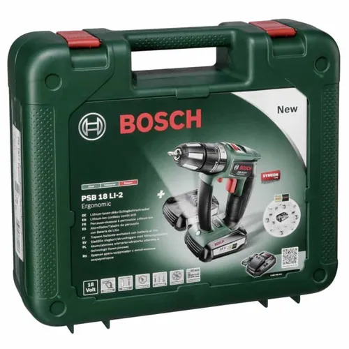 Resim Bosch PSB 18 LI-2 Ergonomic Akülü Darbeli Matkap (Sadece Gövde) - 18V Lityum-İyon Sistem