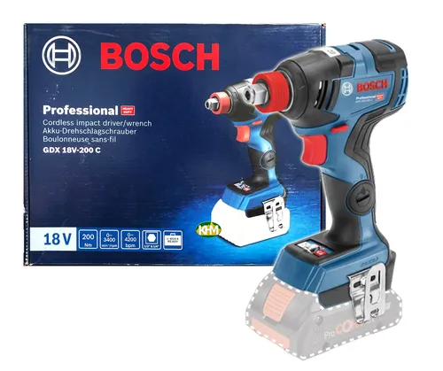 Karşılaştırma Bosch Akülü Darbeli Somun Sıkma Makinesi (Parça No. 0 601 9G5 123) - 18V Fırçasız Motor, 1/2" Kare Sürücü {request()->input('language_config')['common']['with']} Bosch GDX 18V-200 C Akülü Darbeli Somun Sıkma/Vidalama Makinesi - 18V Fırçasız Motor, 200 Nm Tork