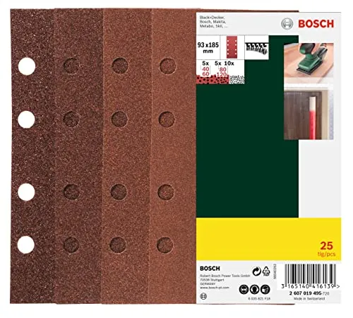 Resim Bosch 5 Parça Zımpara Kağıdı Seti