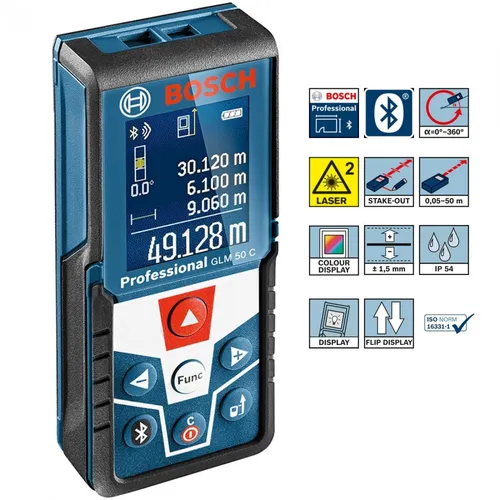 Karşılaştırma Bosch GLM 50-27 CG Profesyonel Lazer Metre Bluetooth ve Yeşil Işınlı İle Bosch GLM 50 C Lazer Metre