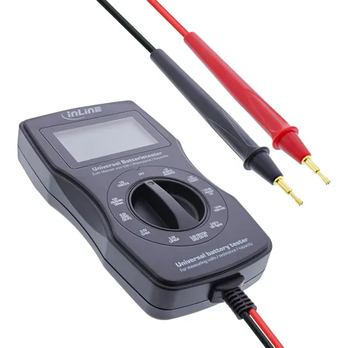 InLine Çok Fonksiyonlu Batarya Test Cihazı, LCD Ekranlı Ölçüm Cihazı