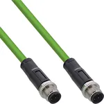 Endüstriyel M12 4-pin D-kodlu PUR Ağ Kablosu, Erkek-Erkek, 15m