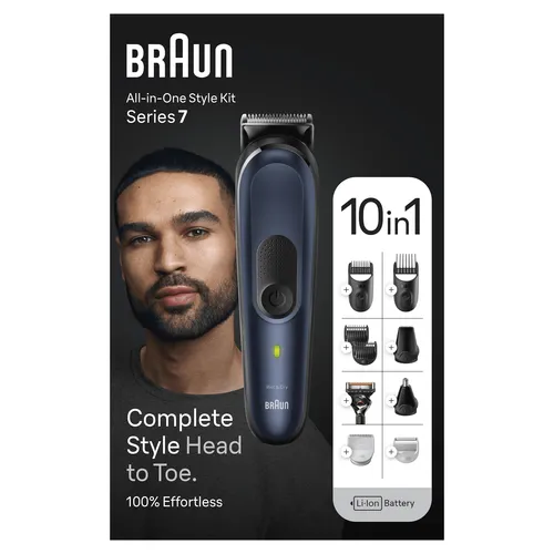 Karşılaştırma Braun Multi-Grooming Kit MGK7421 Kablosuz Islak ve Kuru Tüy Dökücü İle Philips Body Groomer Series 7000 BG2039/42 Siyah